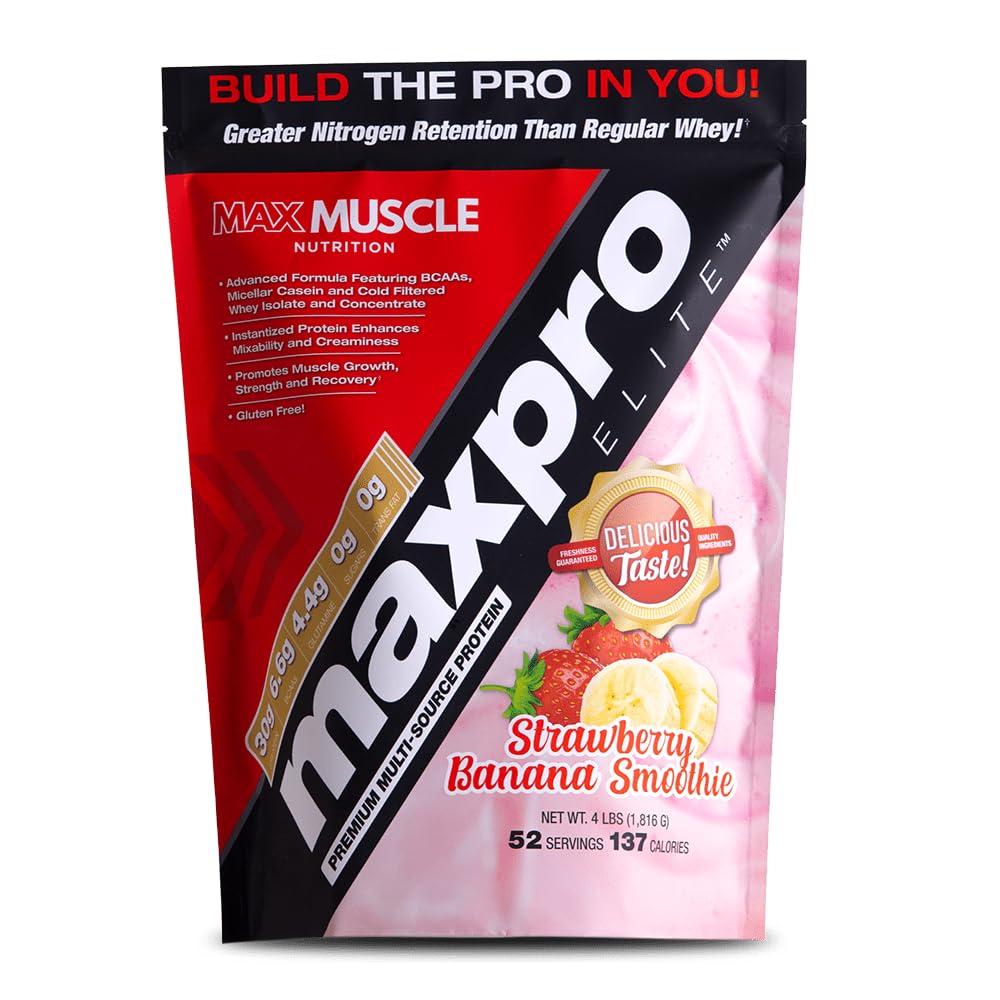 Max Muscle Poudre de Protéine Whey Maxpro Elite 4lb vue de face
