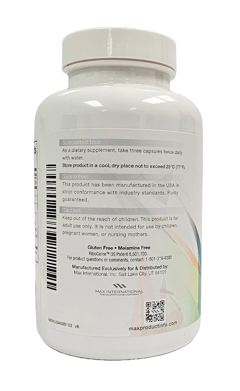 MaxGXL NAC 750mg complément alimentaire avec étiquette détaillée