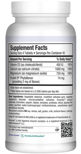 Maxi Health Cal Max Calcium 1000mg D3 et Magnésium, étiquette du produit