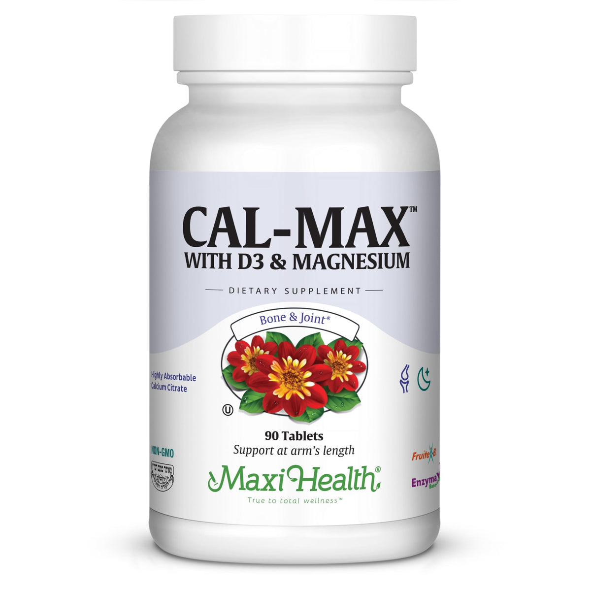 Maxi Health Calcium 1000 mg avec D3 et Magnésium 90 comprimés, vue de face