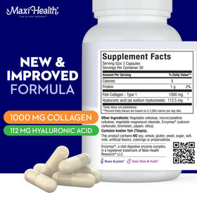 Maxi Health Collagène Marin 1000mg avec Acide Hyaluronique détails