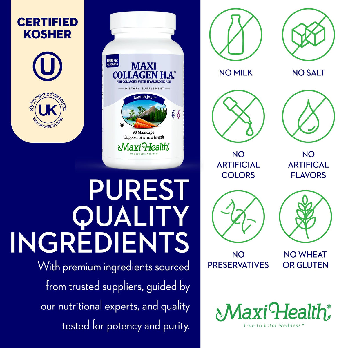 Maxi Health Collagène Marin 1000mg boîte vue arrière