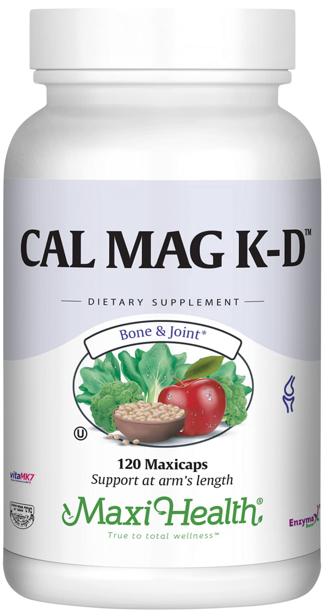 Maxi Health Complément Alimentaire Calcium D3 K2 120 Capsules vue de face