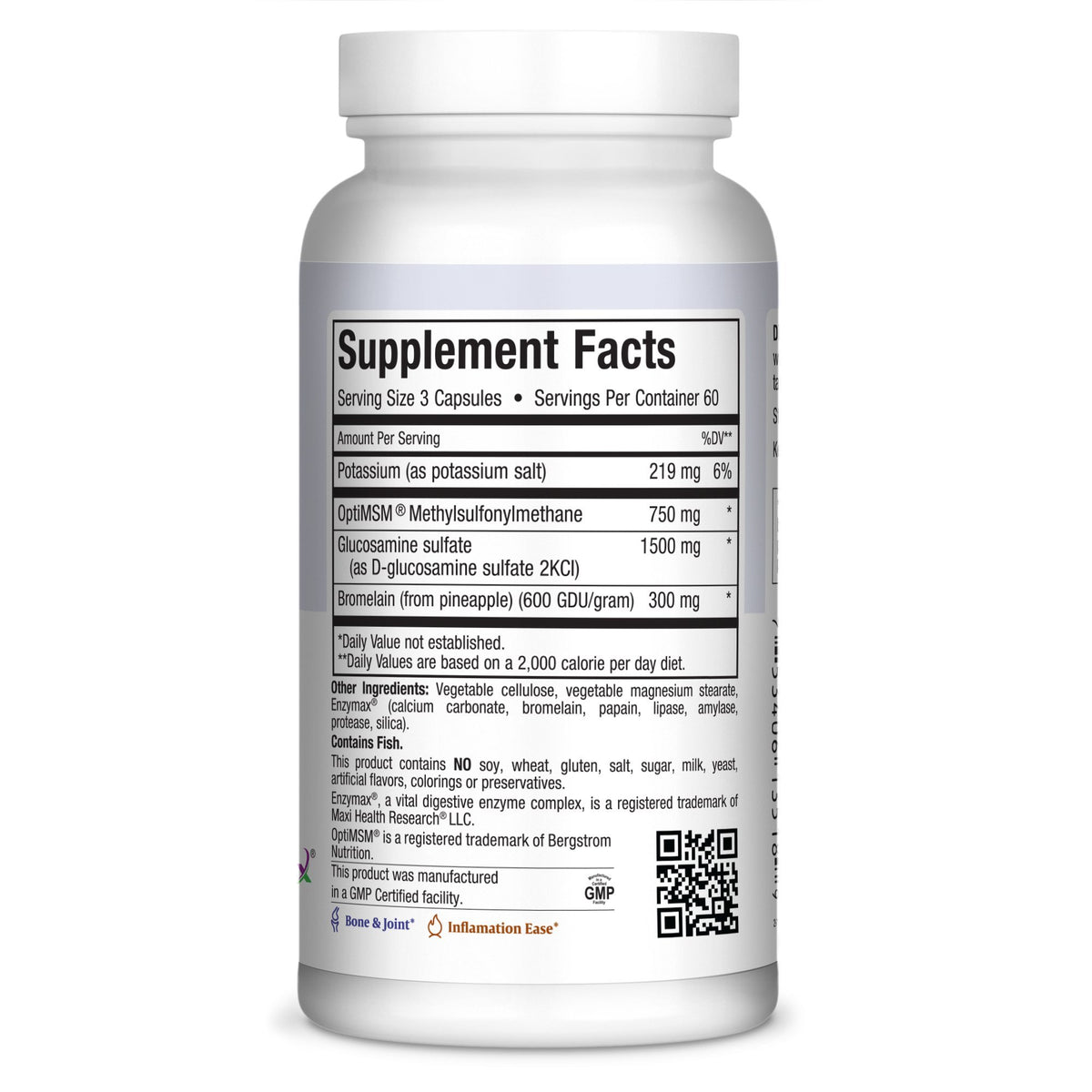 Maxi Health Complexe de Glucosamine 180 capsules côté