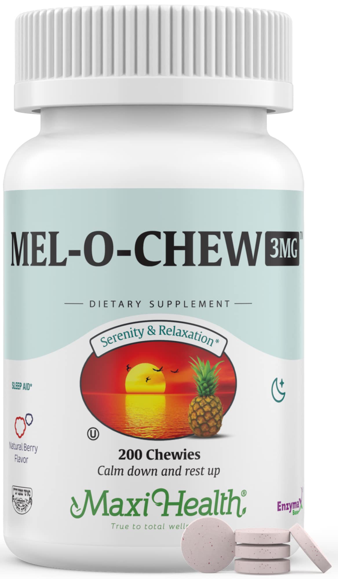 Maxi Health Mel-O-Chew 3mg Mélatonine avec une tasse de thé