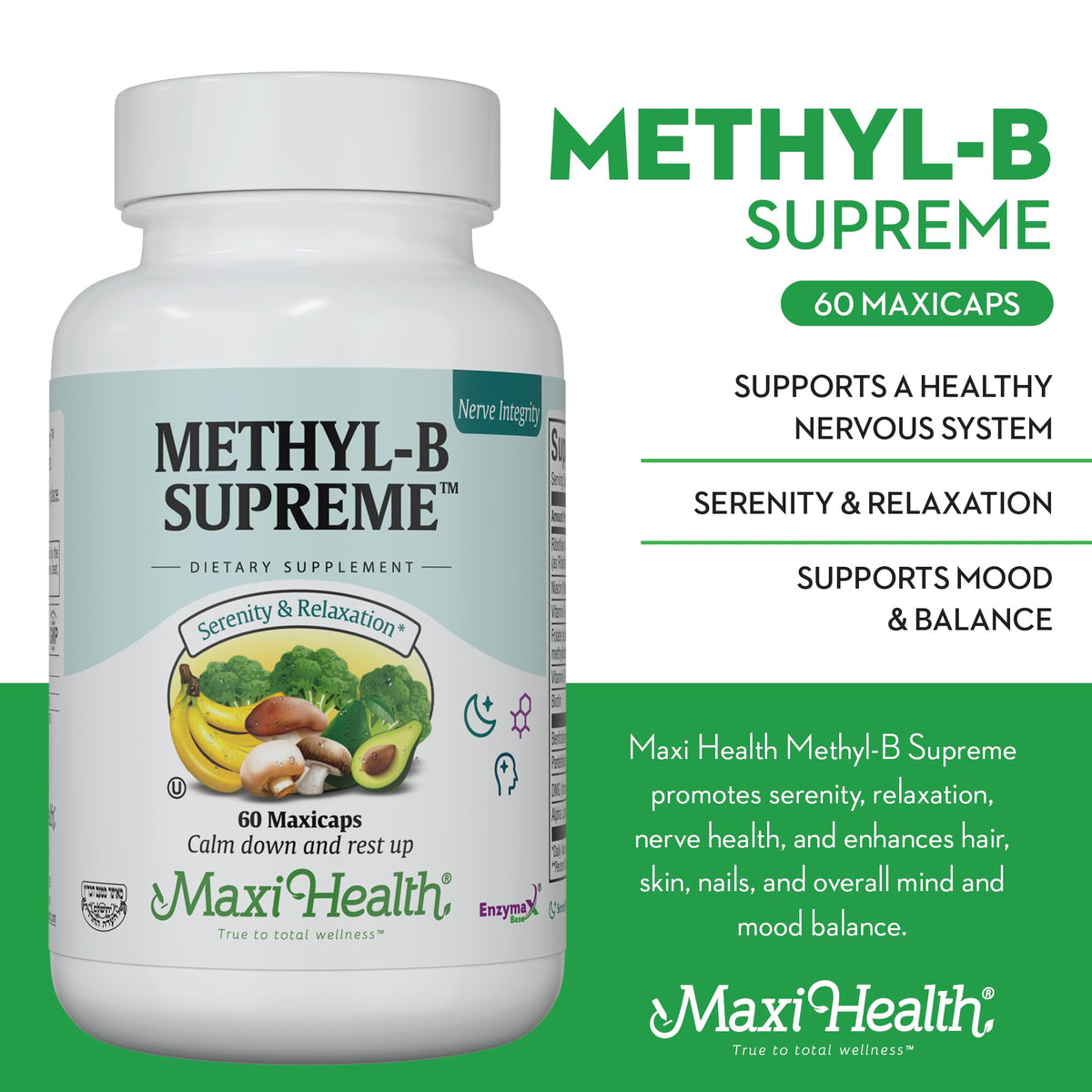 Maxi Health Methyl-B Complex 60 capsules packaging