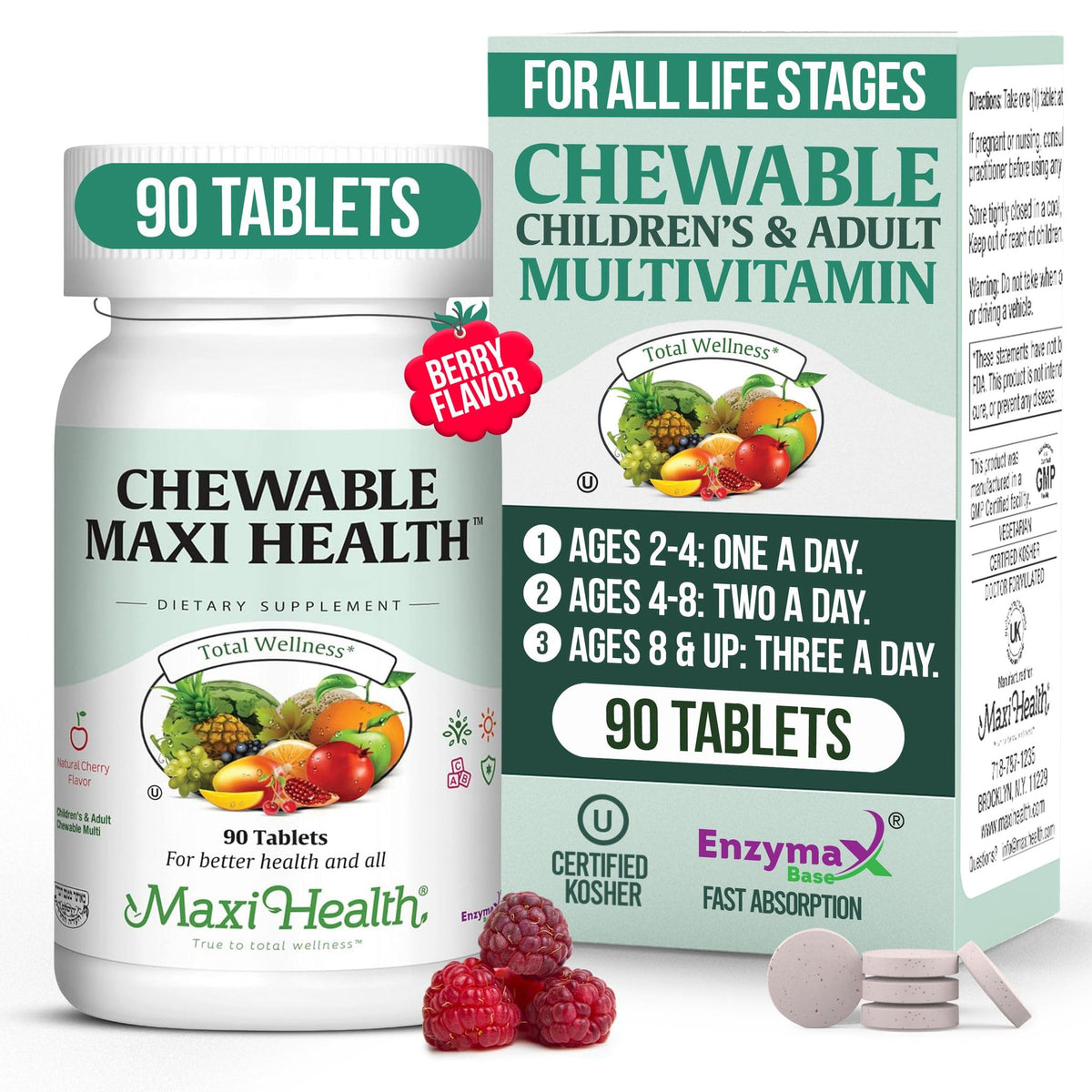 Maxi Health Multivitamines Enfants 90 comprimés à mâcher vue de face
