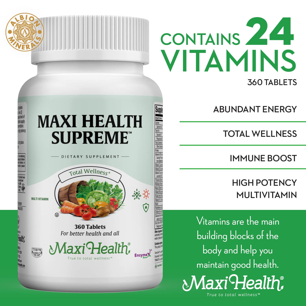 Maxi Health Multivitamines - étiquette et ingrédients