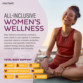 Maxi Health Multivitamines Femmes 90 capsules vue arrière