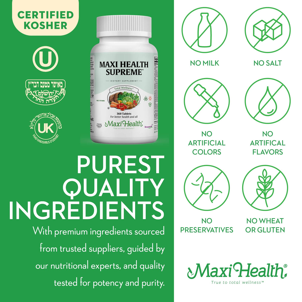 Maxi Health Multivitamines - vue de côté de l'emballage