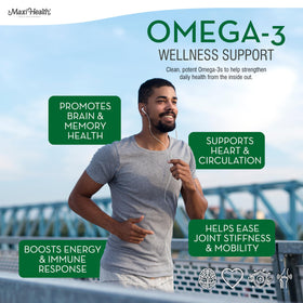 Maxi Health Omega 3 Huile de Poisson 2000mg gélules arrière