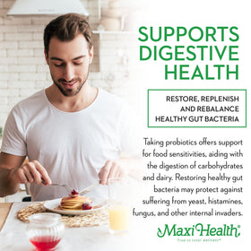 Maxi Health Probiotiques 20 Milliards CFU avec prébiotiques vue de côté