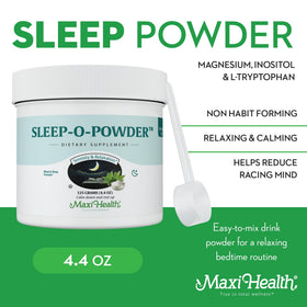 Maxi Health Sleep-O-Powder 191g en poudre dans un verre d'eau