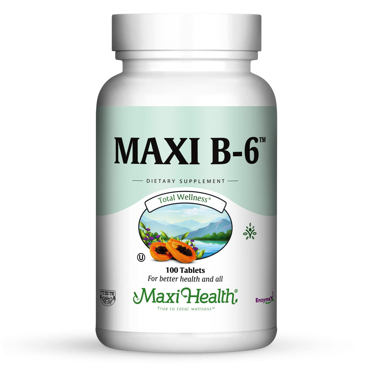 Maxi Health Vitamine B6 100mg 100 comprimés vue de face