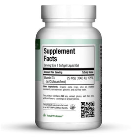 Maxi Health Vitamine D 1000 UI gélules liquides emballage