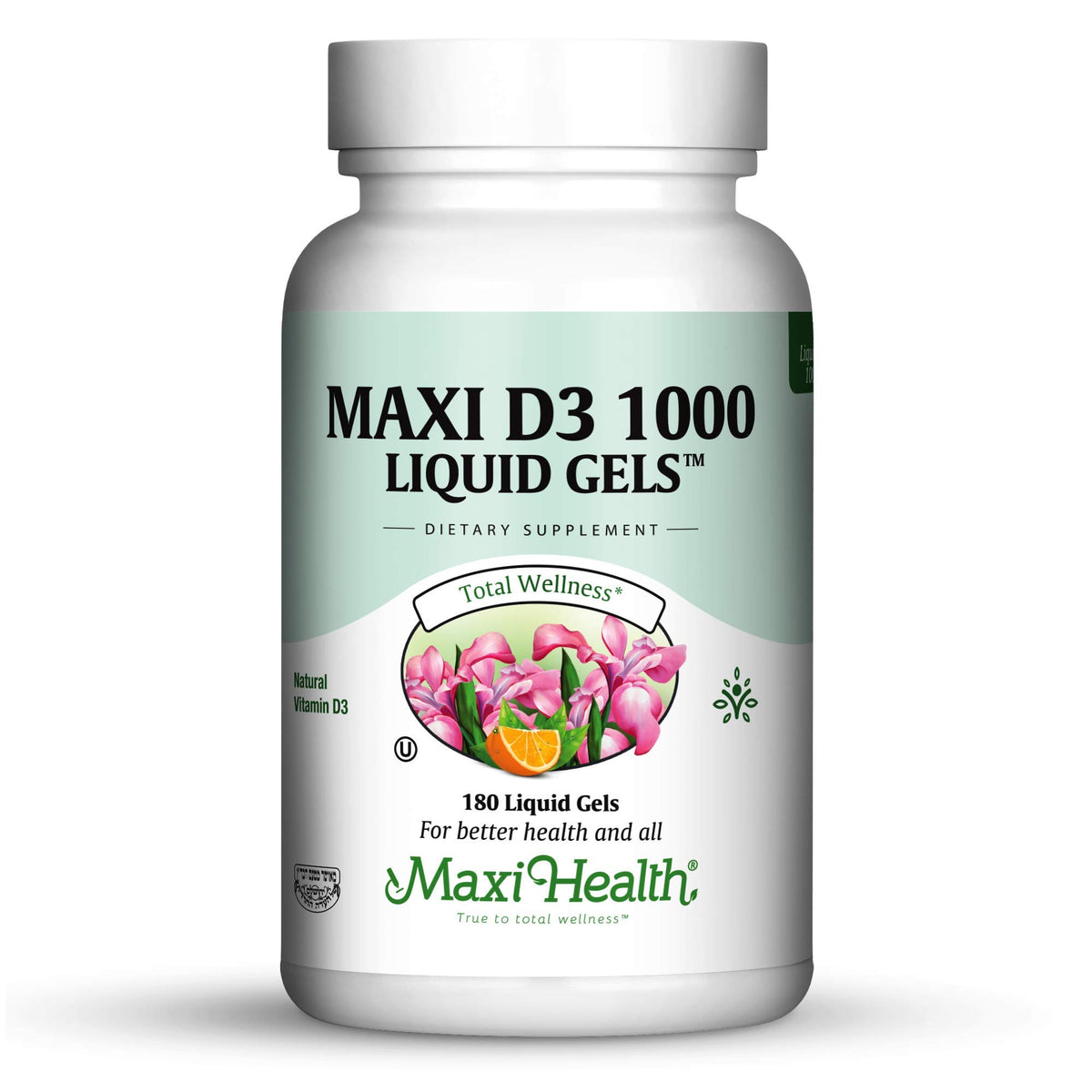 Maxi Health Vitamine D 1000 UI gélules liquides vue de face
