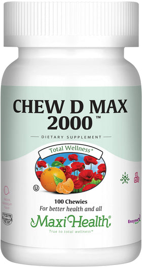 Maxi Health Vitamine D3 2000 UI comprimés à mâcher goût chewing-gum