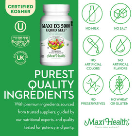Maxi Health Vitamine D3 5000 IU - informations nutritionnelles