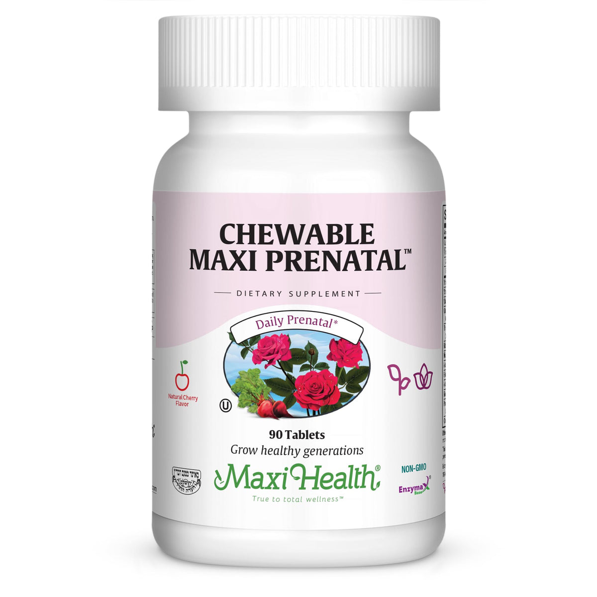 Maxi Health Vitamines Prénatales Mâchables 90 Comprimés, emballage avant