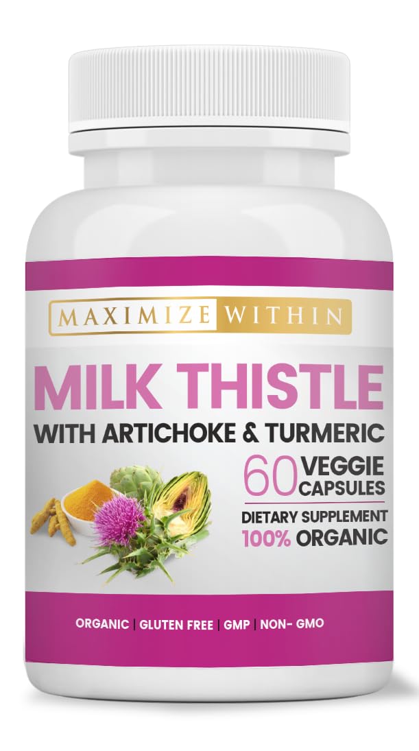 Maximize Within Chardon-Marie capsules avec des plantes en arrière-plan