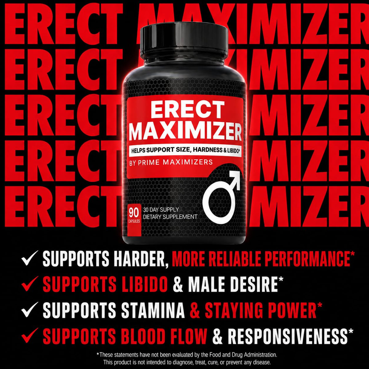 MAXIMIZERS bouteille avec capsules vue latérale
