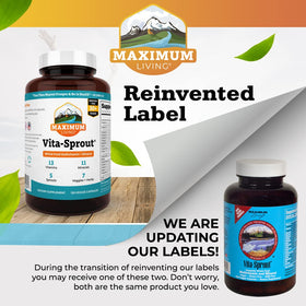 Maximum Living Vita-Sprout Multivitamine 120 capsules opened bottle