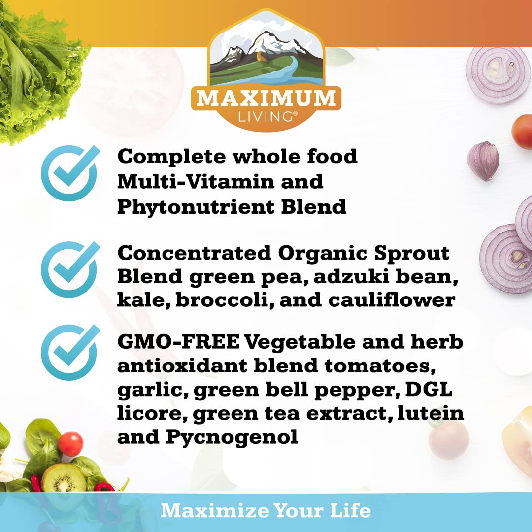 Maximum Living Vita-Sprout Multivitamine Whole-Food 120 capsules capsules close-up