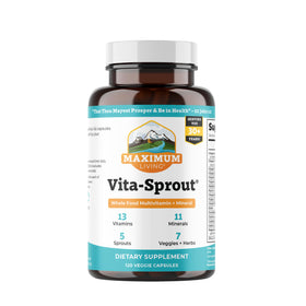 Maximum Living Vita-Sprout Multivitamine Whole-Food 120 capsules packaging front view