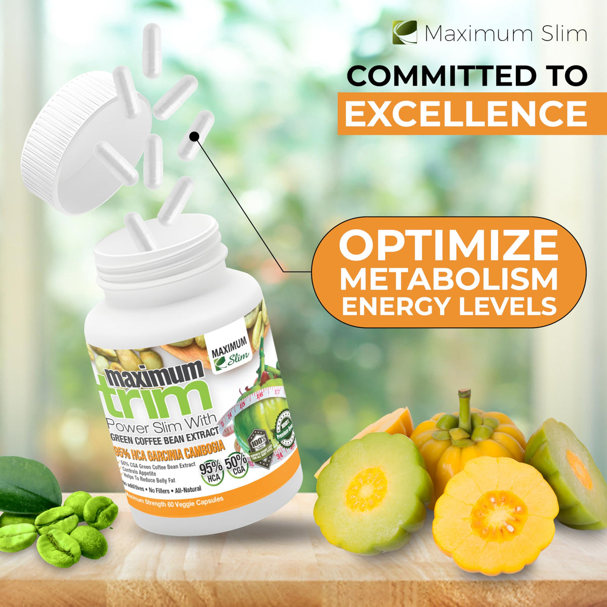 Maximum Slim Garcinia Cambogia étiquette avec ingrédients