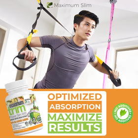 Maximum Slim Garcinia Cambogia sur une table en bois