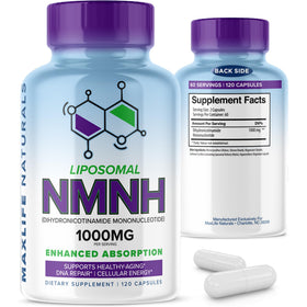 MAXLIFE NATURALS NMNH 1000mg supplément capsules vue avant