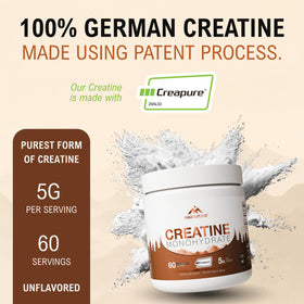 MaxOut360 Créatine Monohydrate Creapure 372g vue de côté