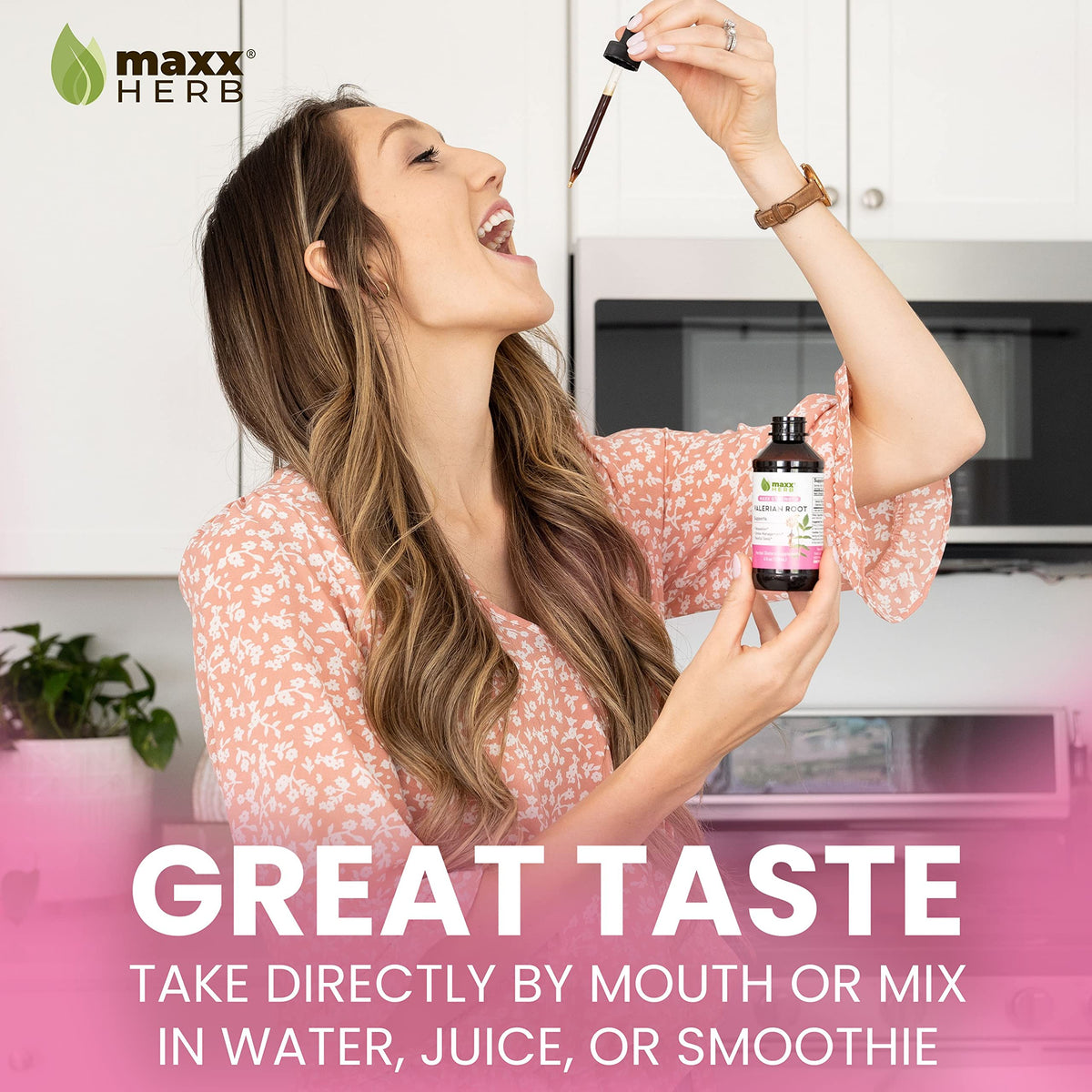 Maxx Herb Extrait Liquide de Racine de Valériane sur fond blanc