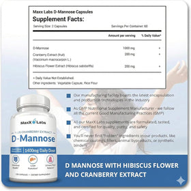 MaxX Labs D-Mannose Capsules 1400 Mg lifestyle shot with water