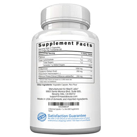 MaxX Labs D-Mannose Capsules 1400 Mg packaging dimensions