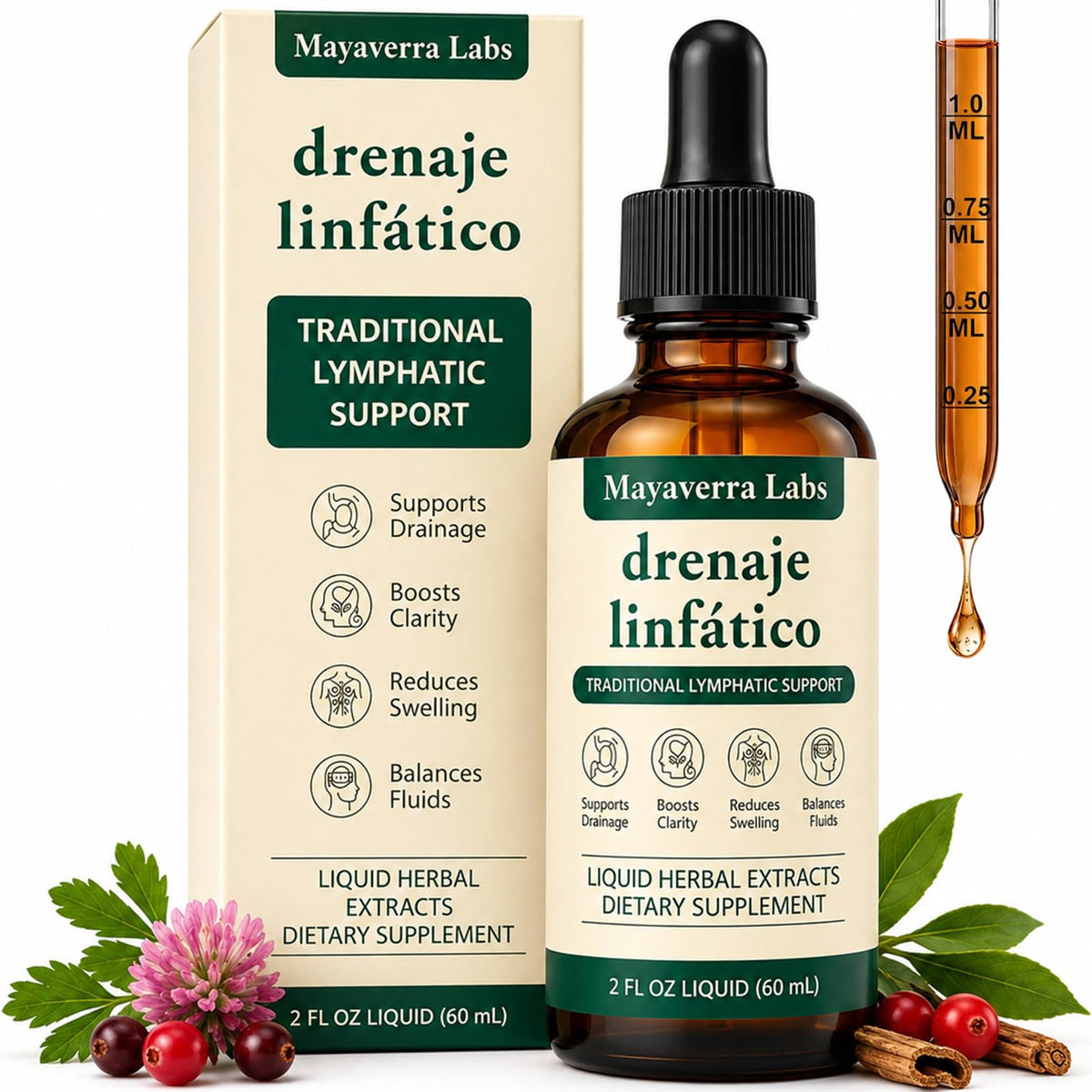 Mayaverra Drenaje Linfático 60 ml en bouteille avec étiquette