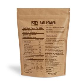 MB Herbals Poudre de Bael 227 g en portion sur une cuillère en bois