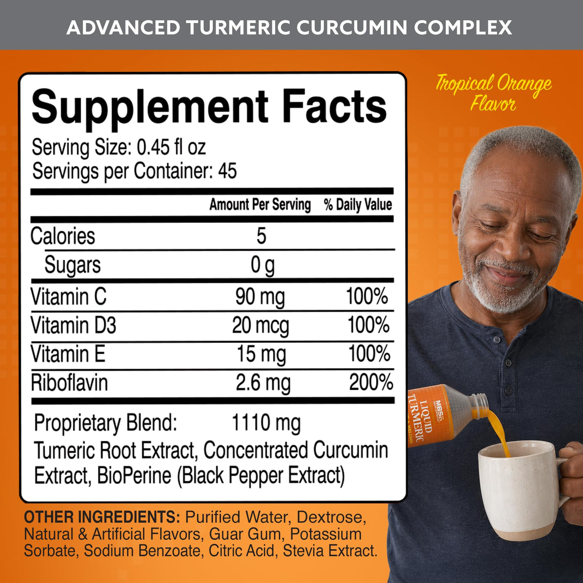 MBS Biotechnology Curcuma Liquide 1100mg avec un doseur