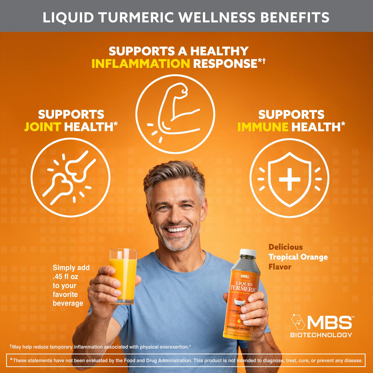 MBS Biotechnology Curcuma Liquide 1100mg étiquette détaillée