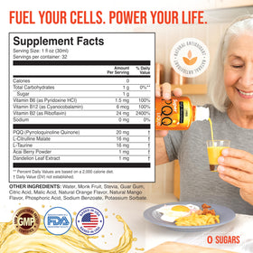 MBS Biotechnology Super PQQ Liquide 20 mg étiquette avec ingrédients