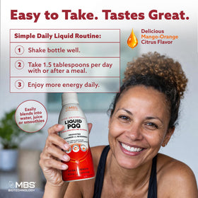 MBS Biotechnology Super PQQ Liquide 80mg 500ml avec fruits frais