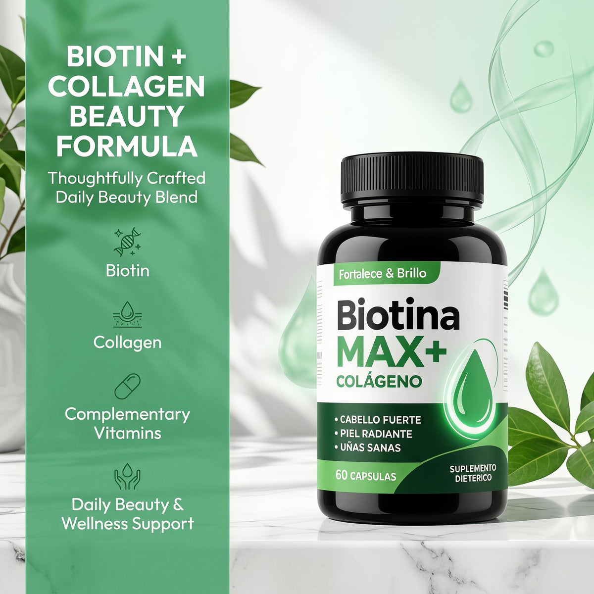 MCArthur Biotina Max Colageno capsules avec étiquette