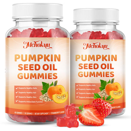 Mchokuu Gélules d'Huile de Graines de Citrouille avec Saw Palmetto, vue de face