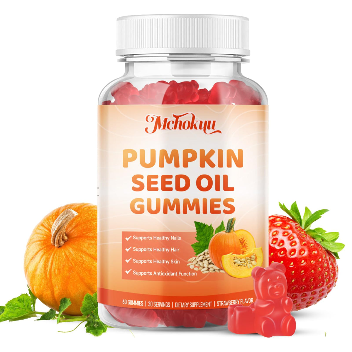 Mchokuu gummies à l'huile de graines de citrouille avec emballage avant