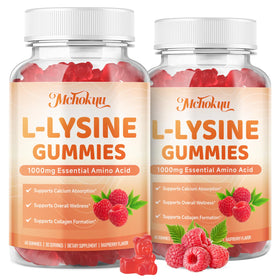 Mchokuu Gummies L-Lysine 1000mg bouteille avant avec 120 gummies