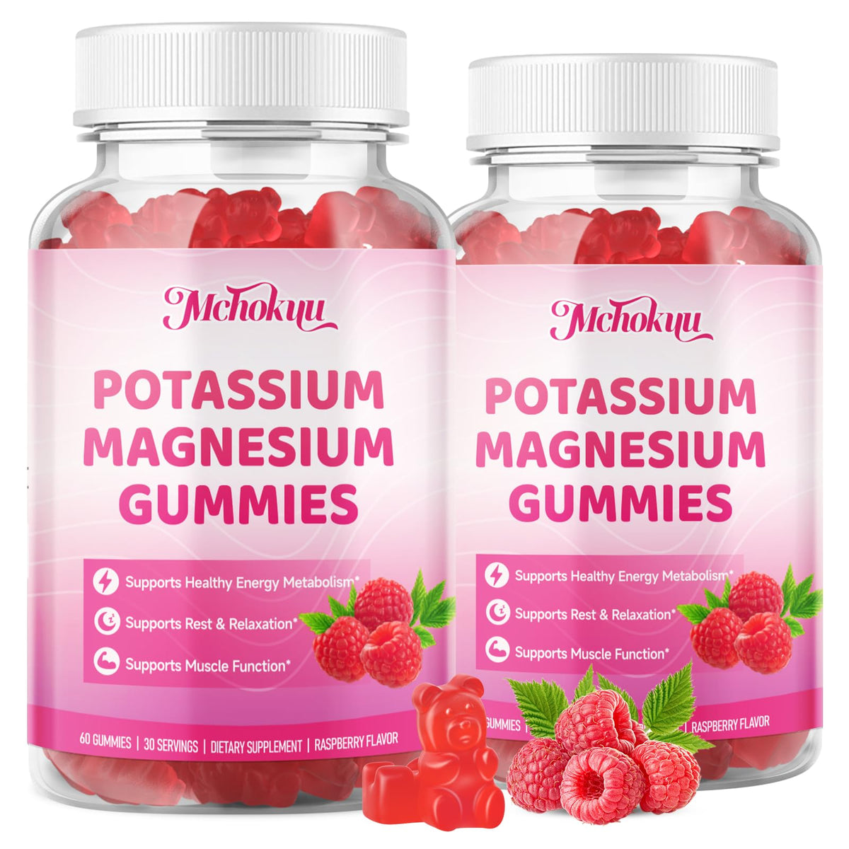 Mchokuu gummies potassium magnésium 120 gummies vue de face