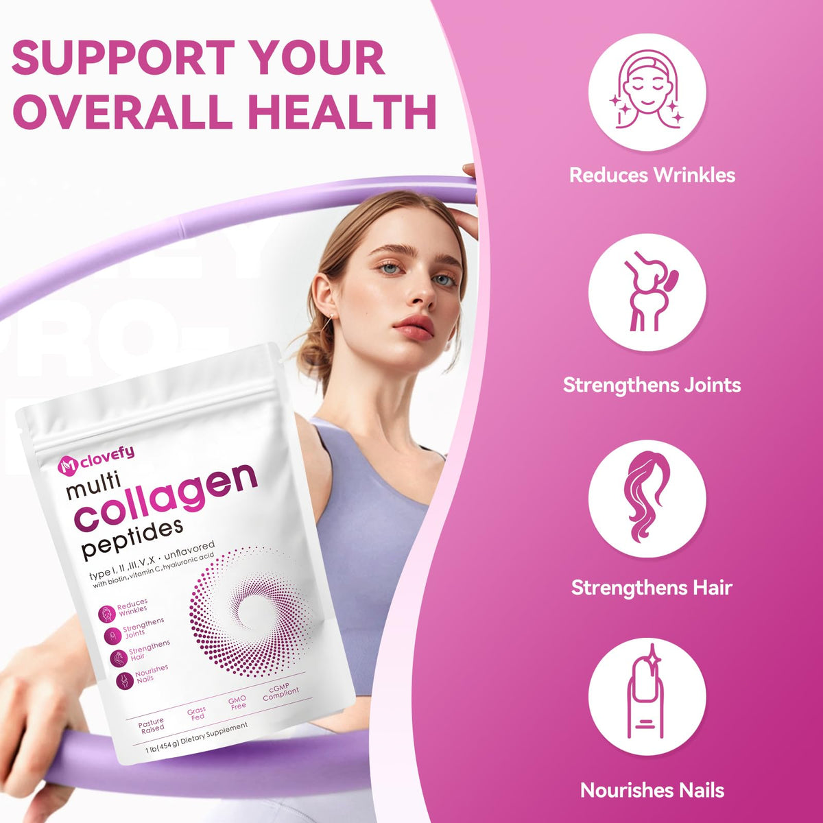 Mclovefy Poudre de Collagène Multi Peptides 508g en utilisation avec café
