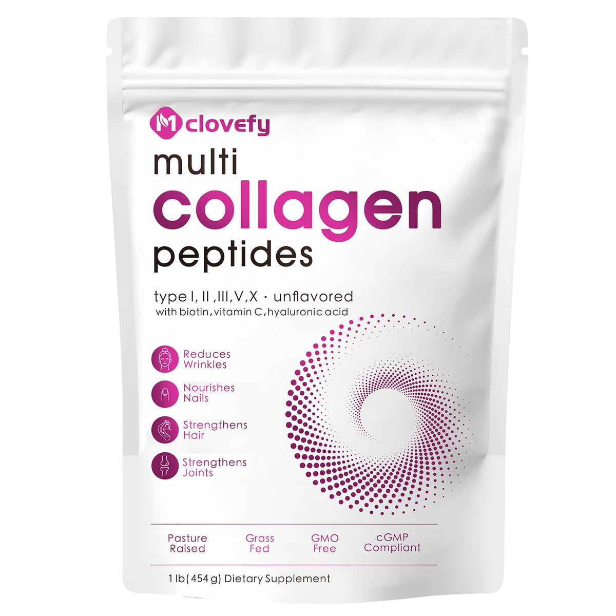 Mclovefy Poudre de Collagène Multi Peptides 508g vue de face