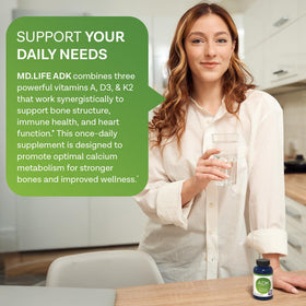MD.LIFE Complément Alimentaire ADK 60 Capsules Vegan vue arrière