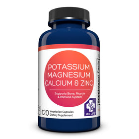 MD.LIFE complément potassium magnésium zinc calcium 120 capsules vue de face